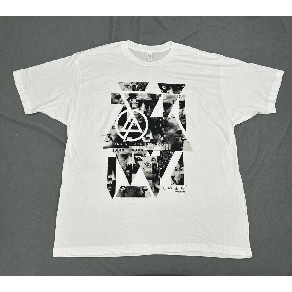 Linkin Park‎ A Thousand Suns Band Tee T-Shirt XXL White Tultex Metal Y2K 2010